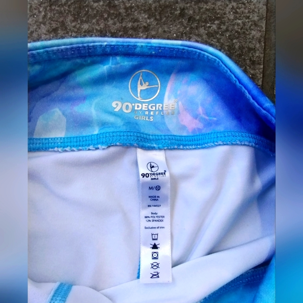 90 Degree By Reflex Girl Blue Dance Yoga Workout Gymnastics athletic Shorts M/10 - Picture 3 of 15